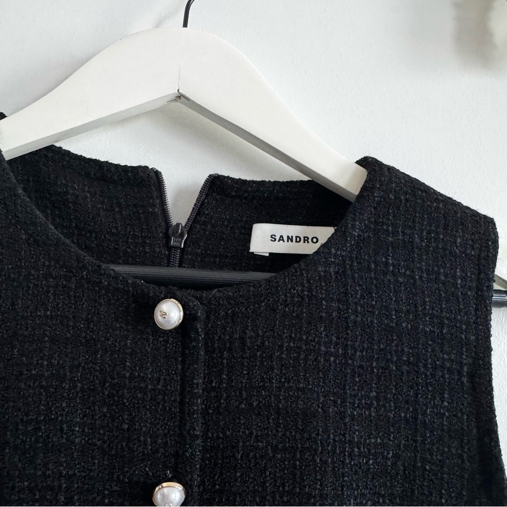 Sandro TWO-TONE TWEED MINI DRESS - Picture 2 of 3